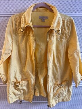 Laura Ashley Sunny Yellow Lightweight Zip-Front Jacket